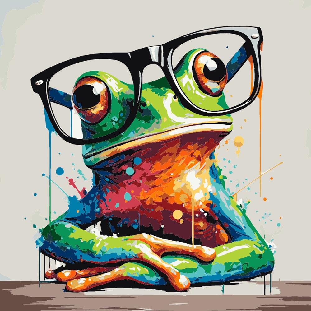 Paint by Numbers - Frog with Glasses