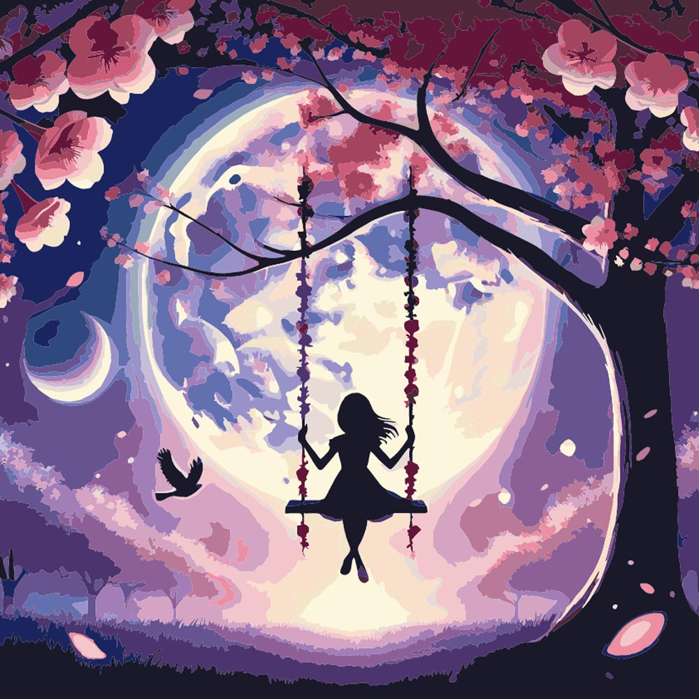 Paint by Numbers - Girl on Swing
