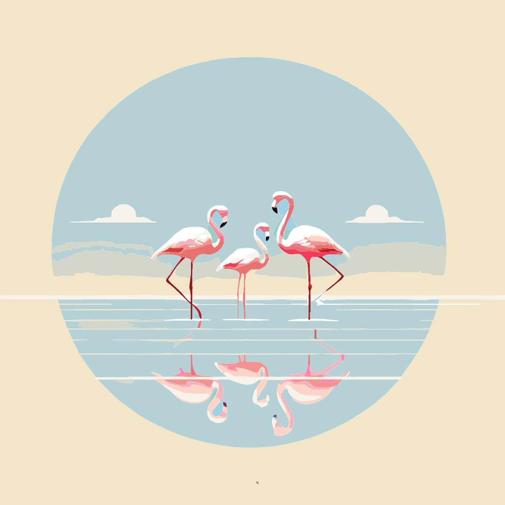Paint by Numbers - Flamingos in Water