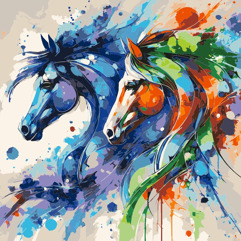 
Paint by Numbers - Colorful Horses