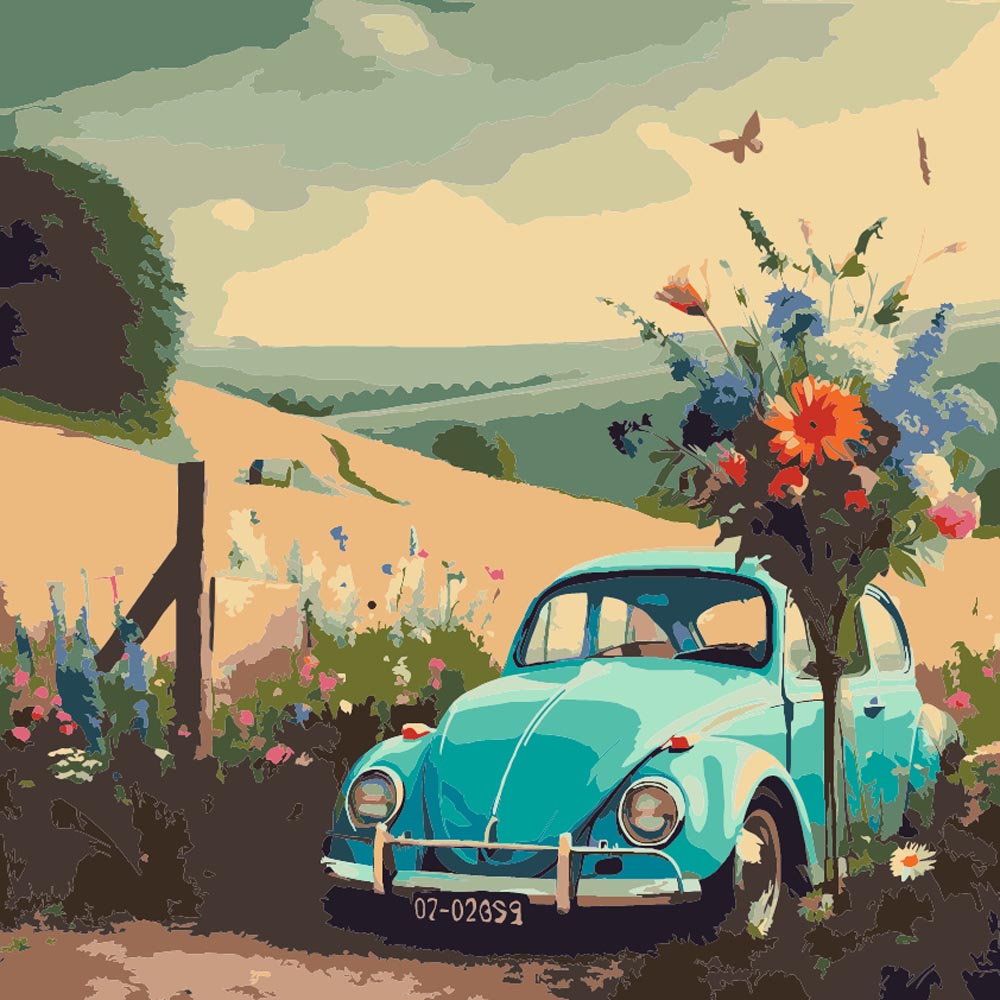 
Paint by Numbers - Vintage Car in Field