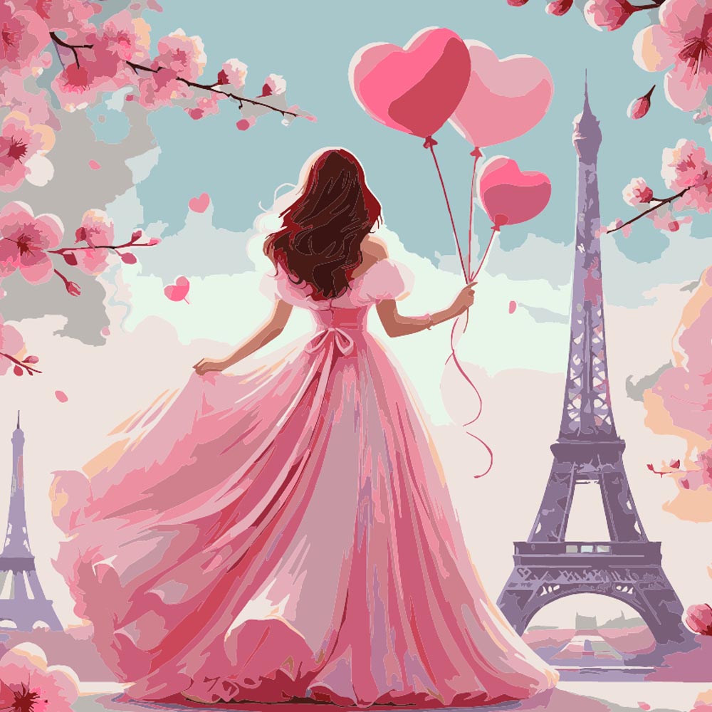 
Paint by Numbers - Lady with Balloons Paris