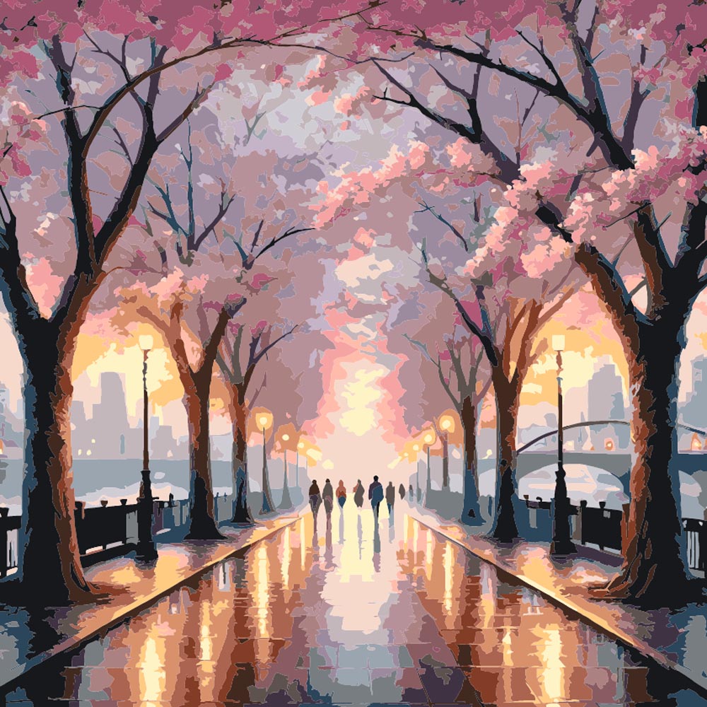 Paint by Numbers - Cherry Blossom Walk – Paint by Numbers - DIY
