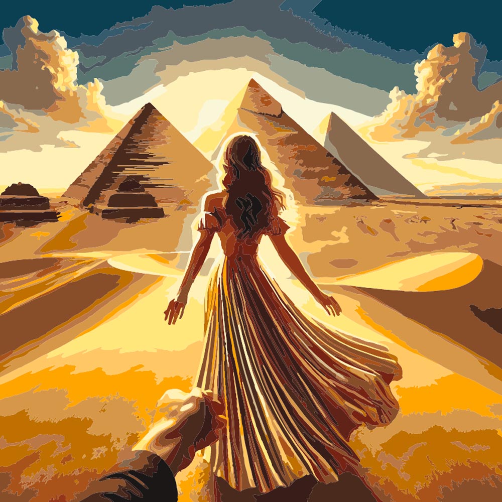 
Paint by Numbers - Pyramids Sunset Lady