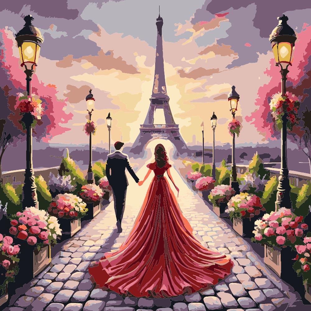 Paint by Numbers - Couple in Paris