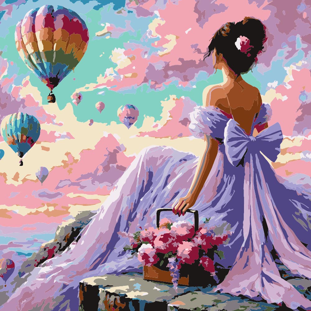 Paint by Numbers - Lady with Balloons