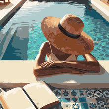 Load image into Gallery viewer, Paint by Numbers - Poolside Hat Lady
