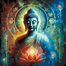 Load image into Gallery viewer, Paint by Numbers - Buddha with Lotus Color
