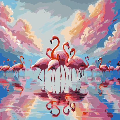 Paint by Numbers - Flamingo Reflections