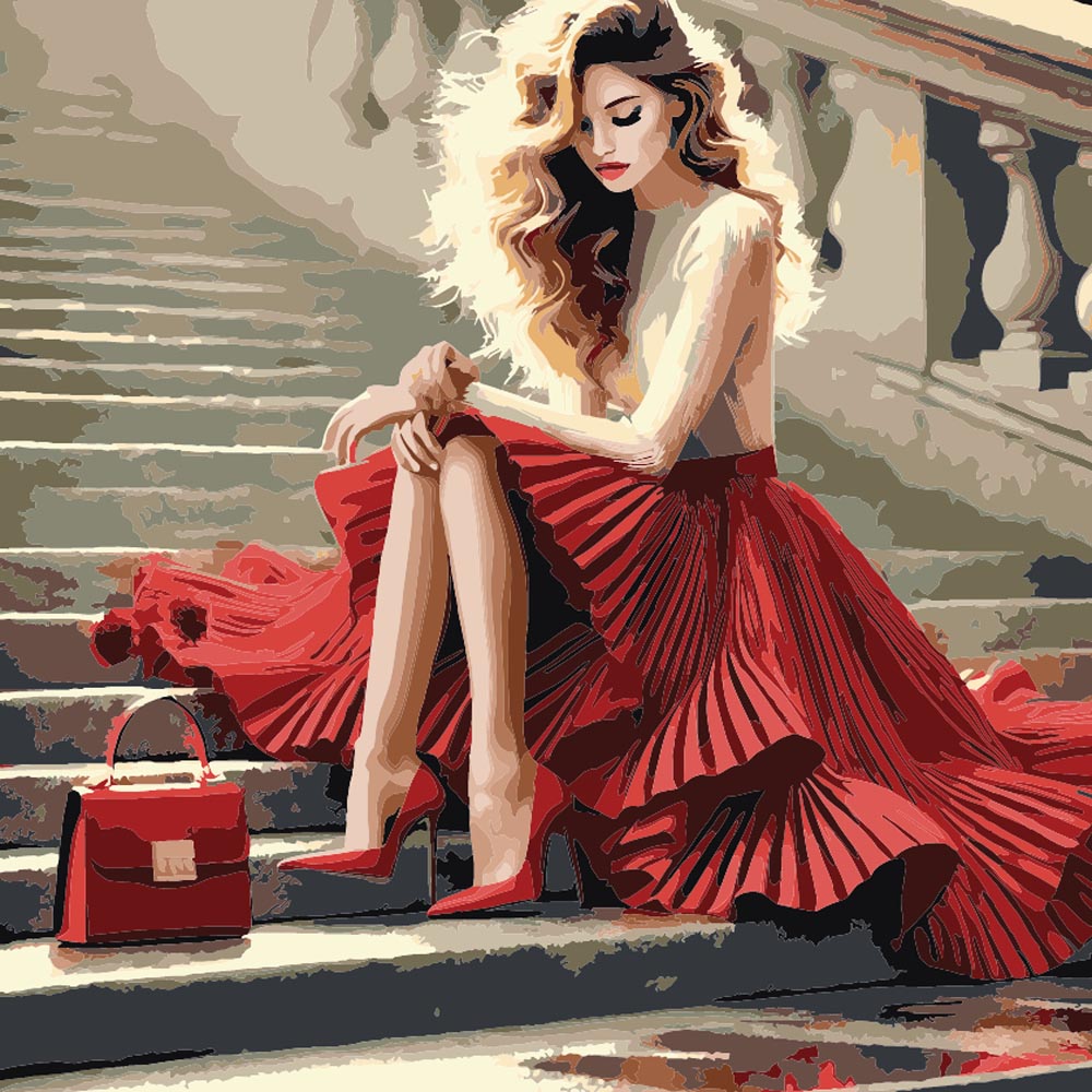 
Paint by Numbers - Red Skirt Lady