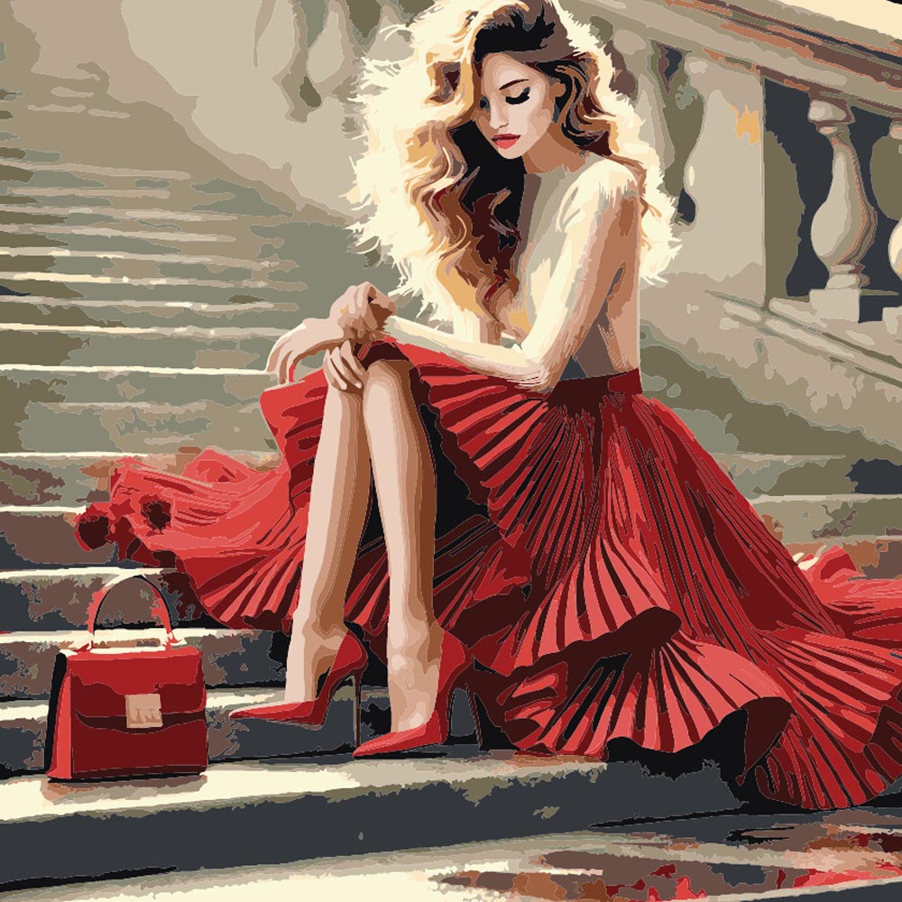 Paint by Numbers - Red Skirt Lady