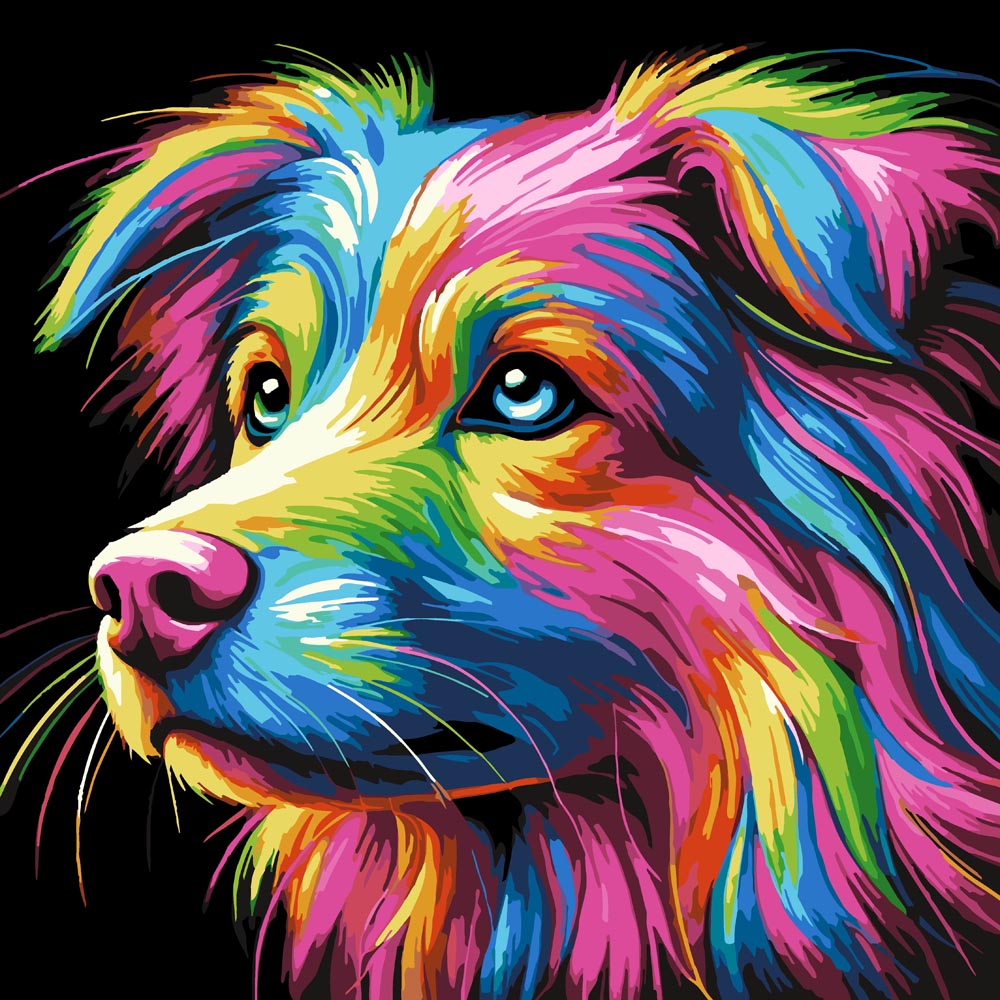 
Paint By Numbers - Multicolor Dog Face