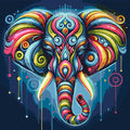 Paint By Numbers - Artistic Elephant Head