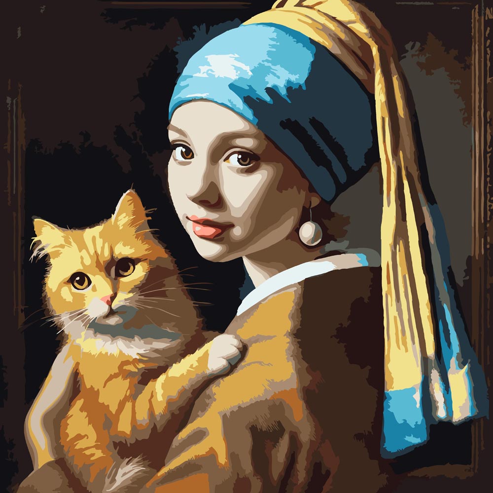 
Paint By Numbers - Girl with Cat