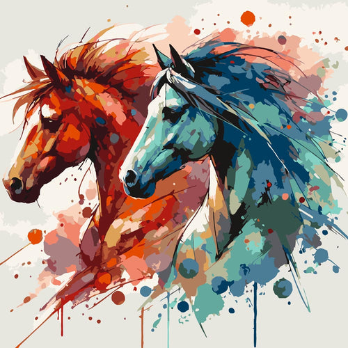 Paint By Numbers - Two Horses