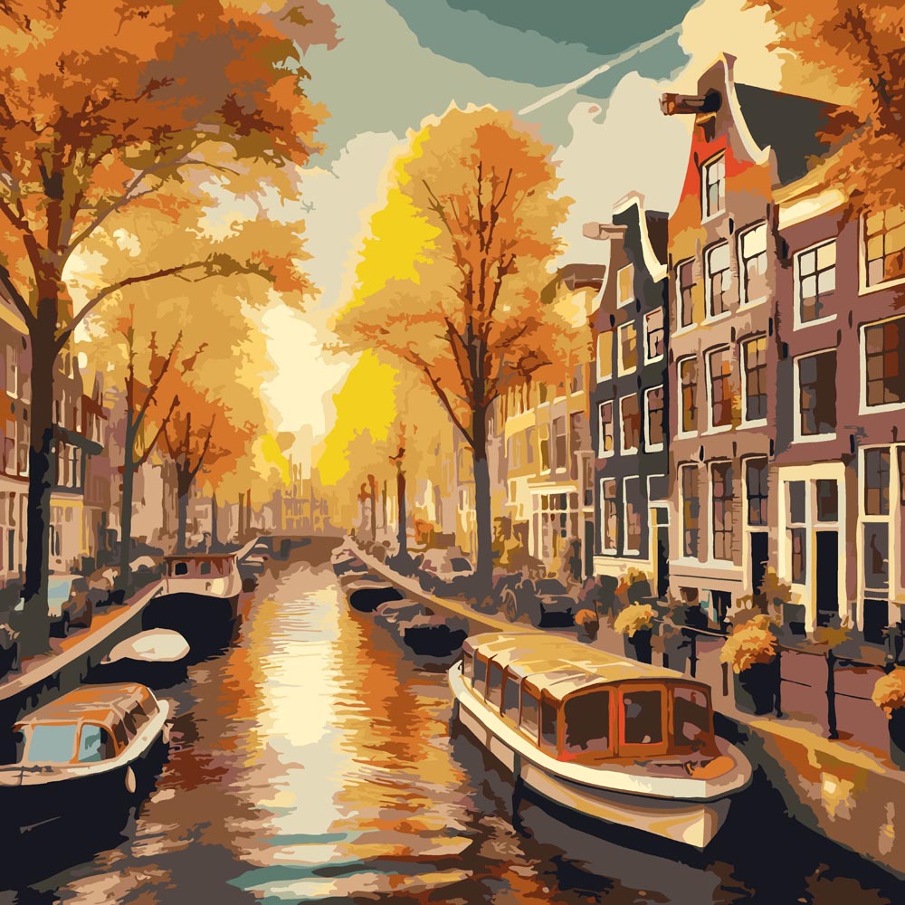 
Paint By Numbers - View of Amsterdams Canals