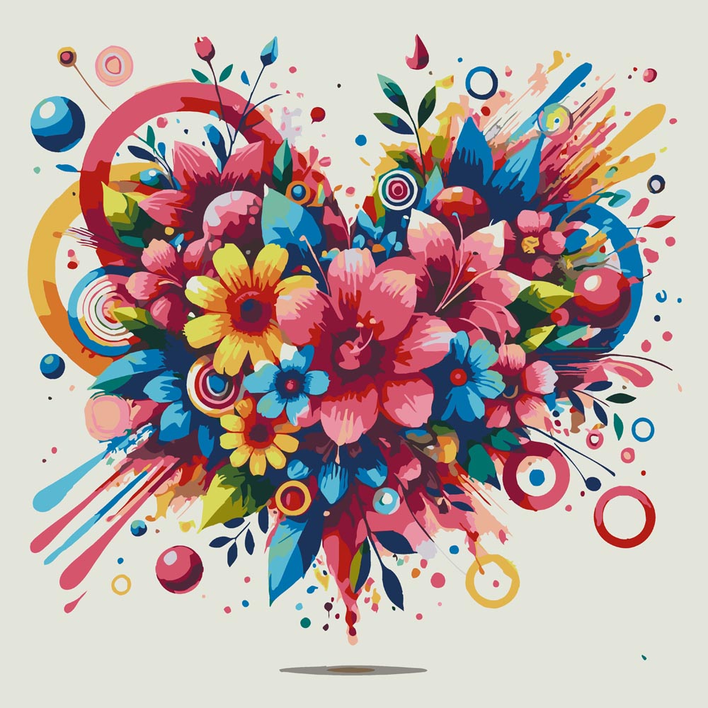 
Paint By Numbers - Flower Heart