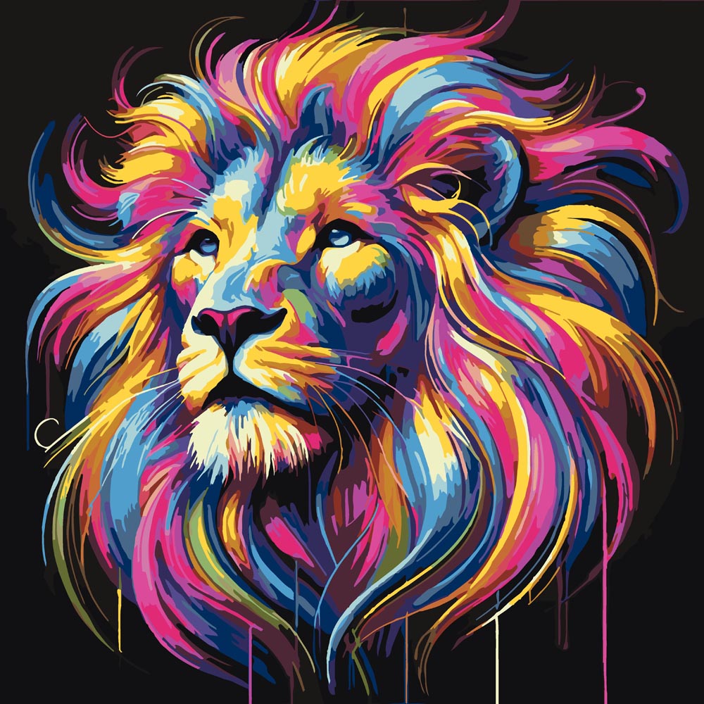
Paint By Numbers - Neon Lion