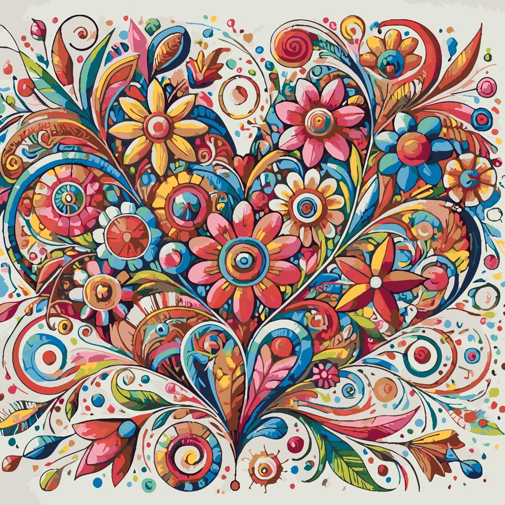
Paint By Numbers - Colorful Heart