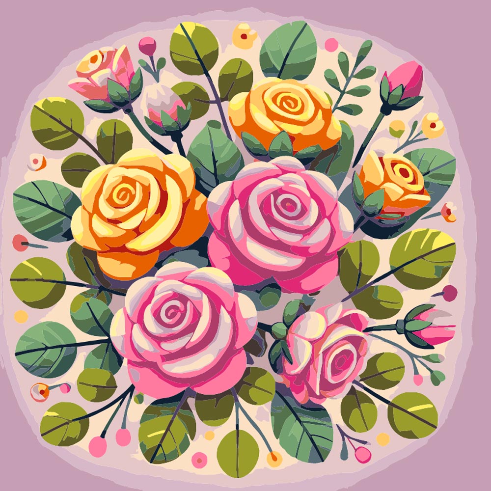 
Paint by Numbers - Pink Roses
