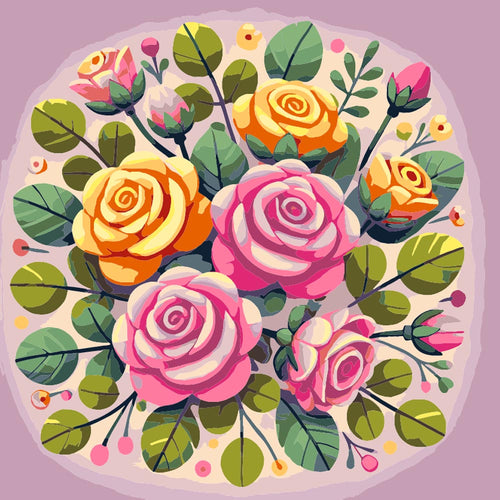 Paint by Numbers - Pink Roses