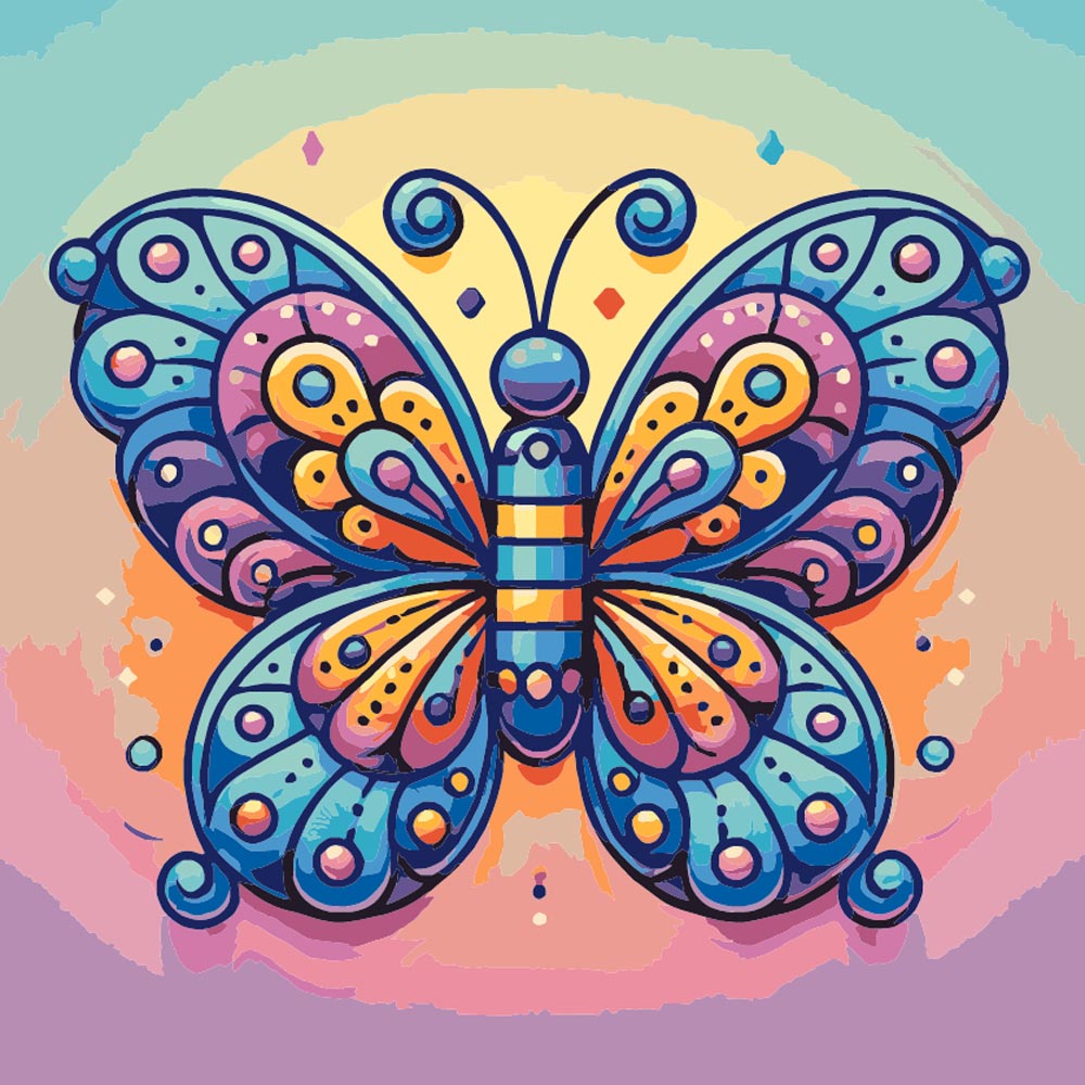 
Paint by Numbers - Colorful Butterfly