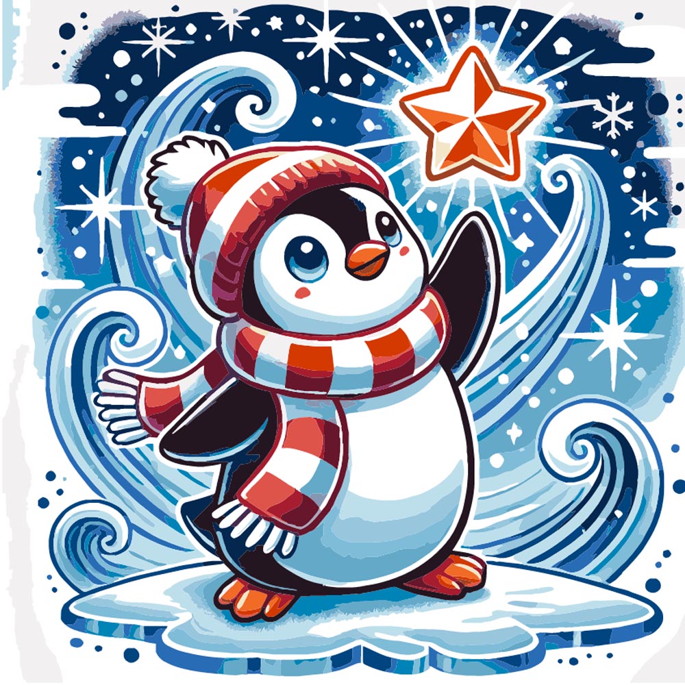 Paint by Numbers - Winter Penguin