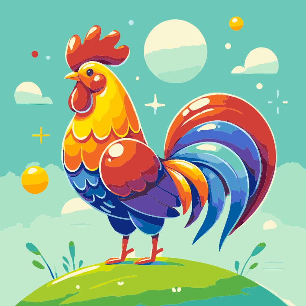 
Paint by Numbers - Colorful Rooster
