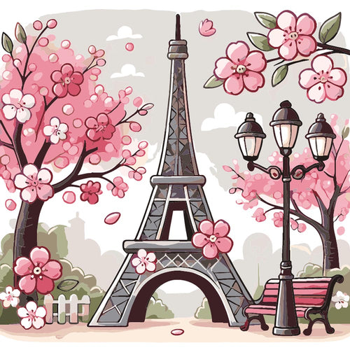 Paint by Numbers - Eiffel in Spring