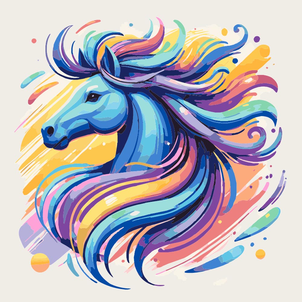 
Paint by Numbers - Rainbow Horse