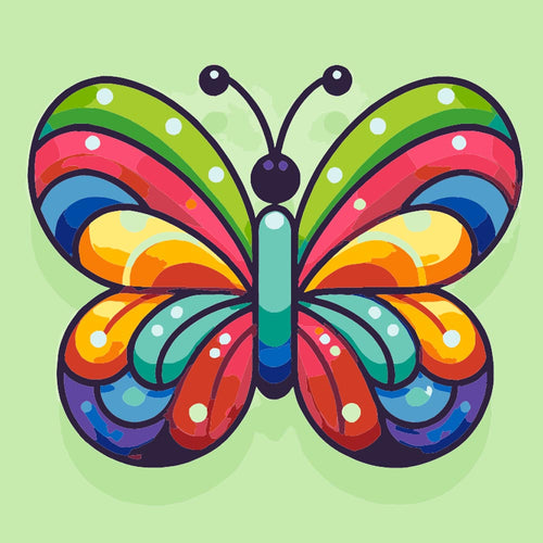 Paint by Numbers - Rainbow Butterfly