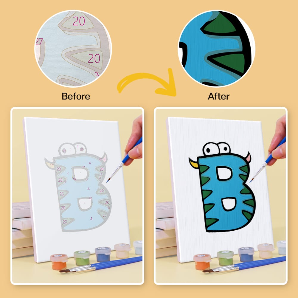 Paint by Numbers – Alphabet Painting Kit | A to Z Monster Letters