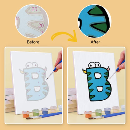 Paint by Numbers – Alphabet Painting Kit | A to Z Monster Letters