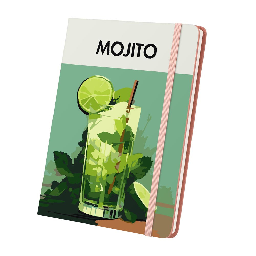 Paint by Numbers Hardcover Journal Notebook - Mojito Cocktail