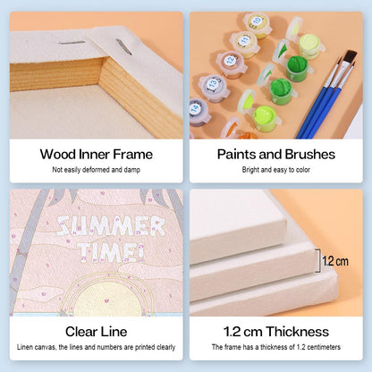 Paint by Numbers – 6 Mini Paintings | Retro Summer Holiday Set