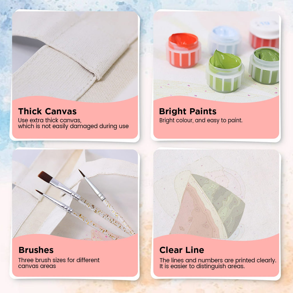 Paint by Numbers - DIY Totebag | Watermelon Slice