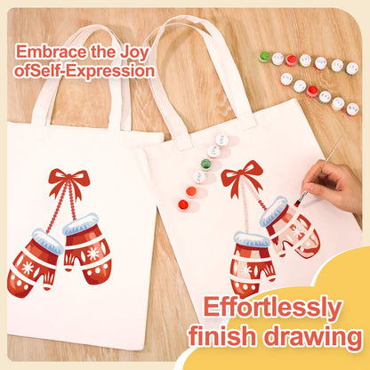 Paint by Numbers – DIY Totebag | Winter Mittens