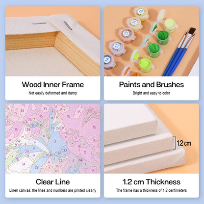 Paint by Numbers – 6 Mini Paintings | Flower Bouquets in the Sky Set