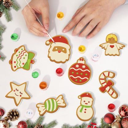 Paint by Numbers – 8 Christmas Ornaments – Santa, Snowman & Sweet Holiday Treats Set