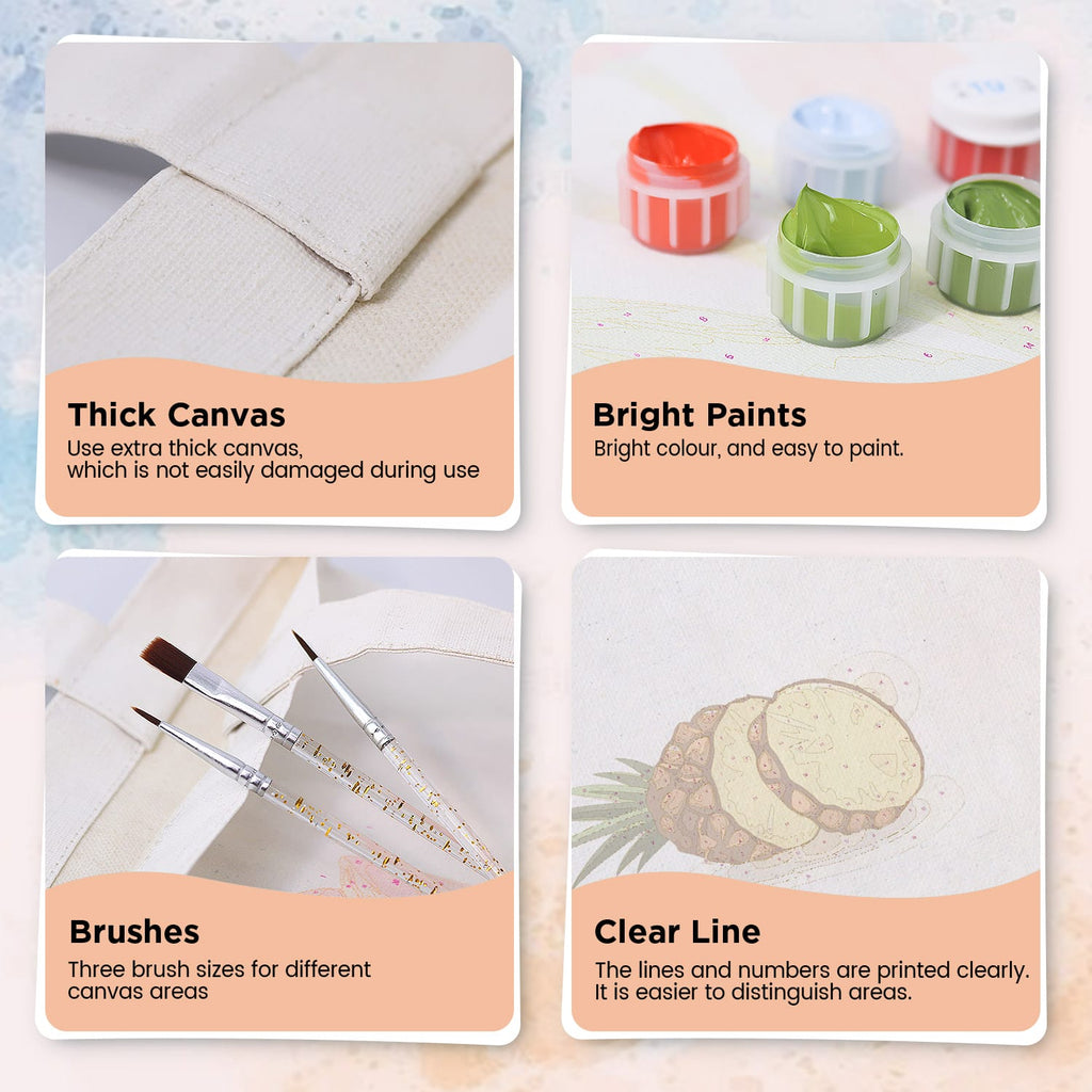 Paint by Numbers - DIY Totebag | Pineapple Twist