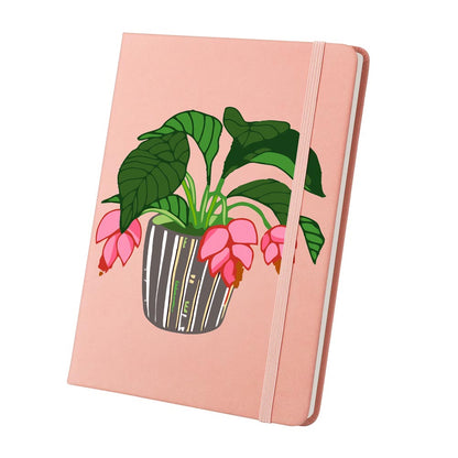 Paint by Numbers Hardcover Journal Notebook - Flowering Potted Plant
