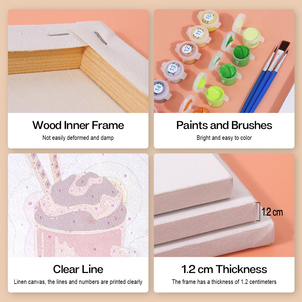 Paint by Numbers – 6 Mini Paintings | Milkshake Set 2