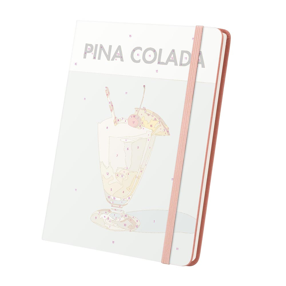 
Paint by Numbers Hardcover Journal Notebook - Pina Colada Cocktail
