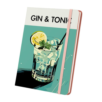 Paint by Numbers Hardcover Journal Notebook - Gin & Tonic Cocktail