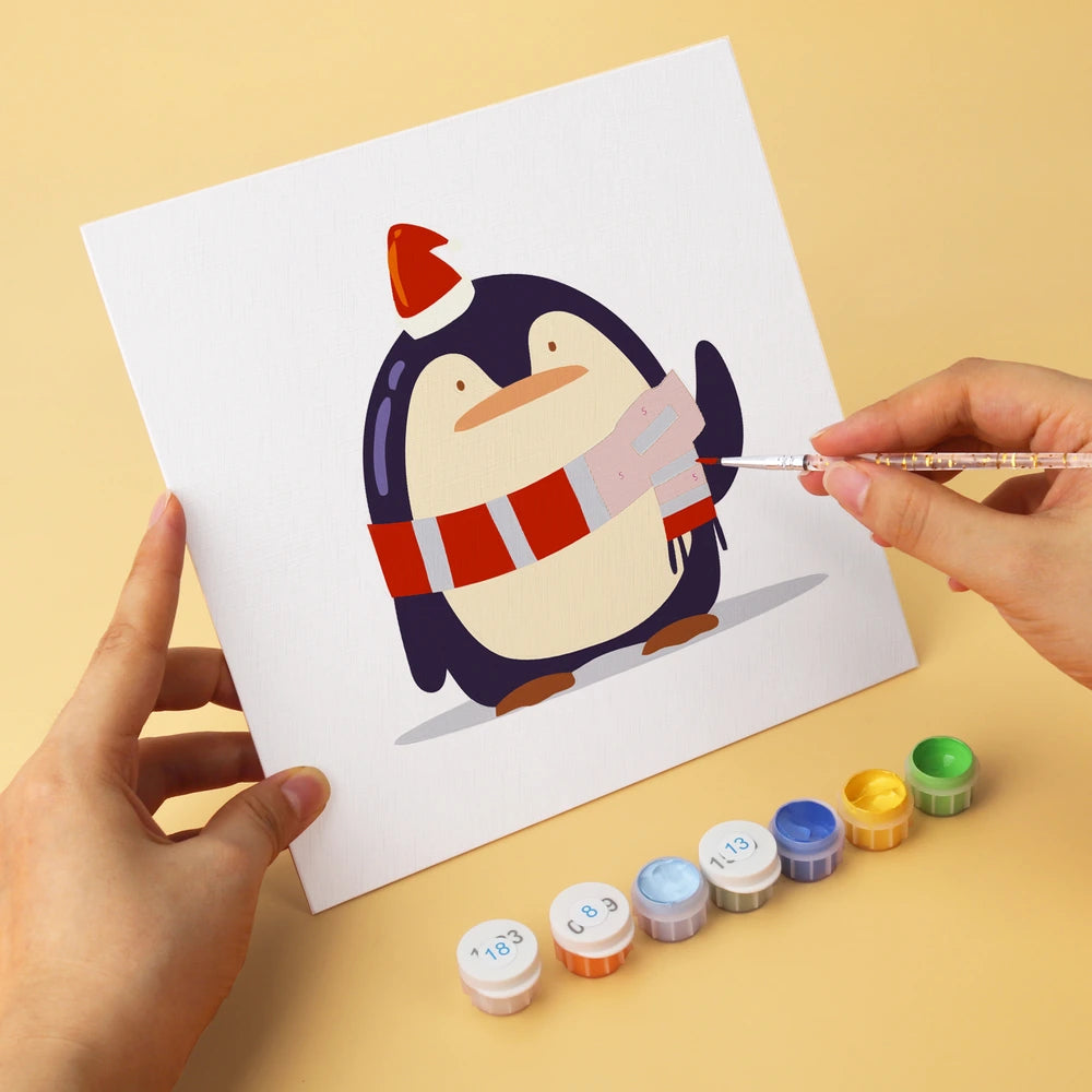 Paint by Numbers – 6 Mini Paintings | Christmas Toy Figures (Square)