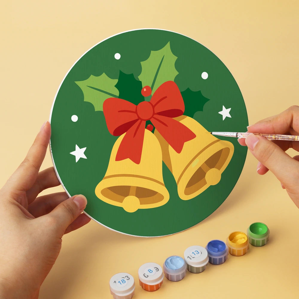 Paint by Numbers – 6 Mini Paintings | Classic Christmas Rounds (Round)