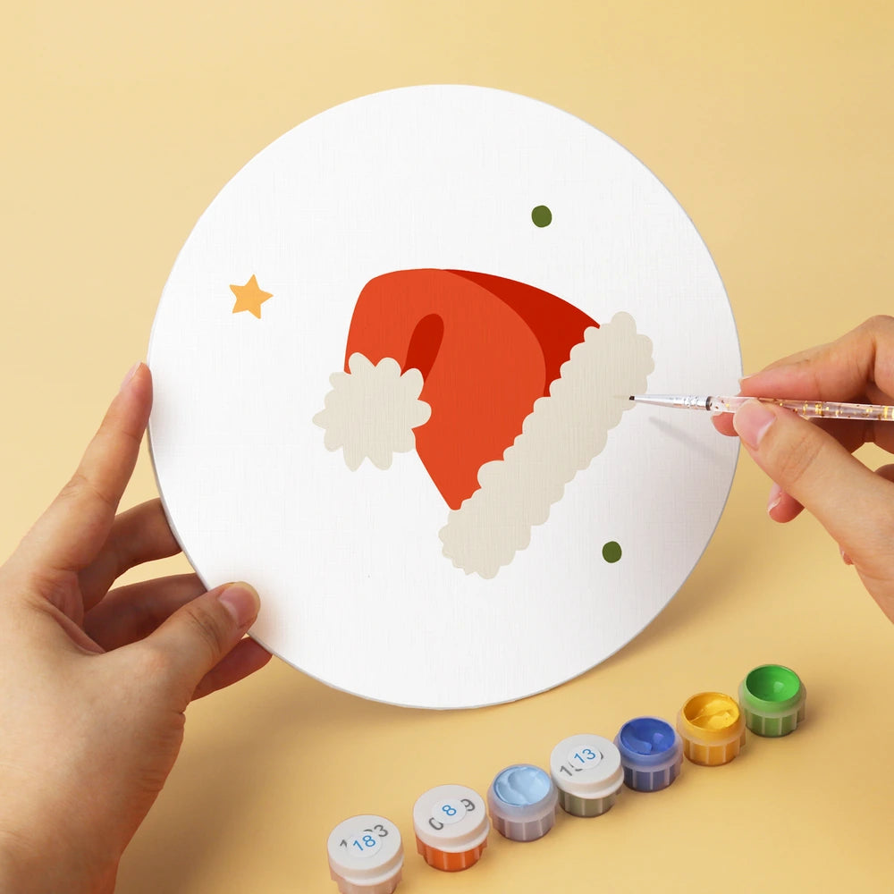 
Paint by Numbers – 6 Mini Paintings | Classic Christmas Symbols (Round)