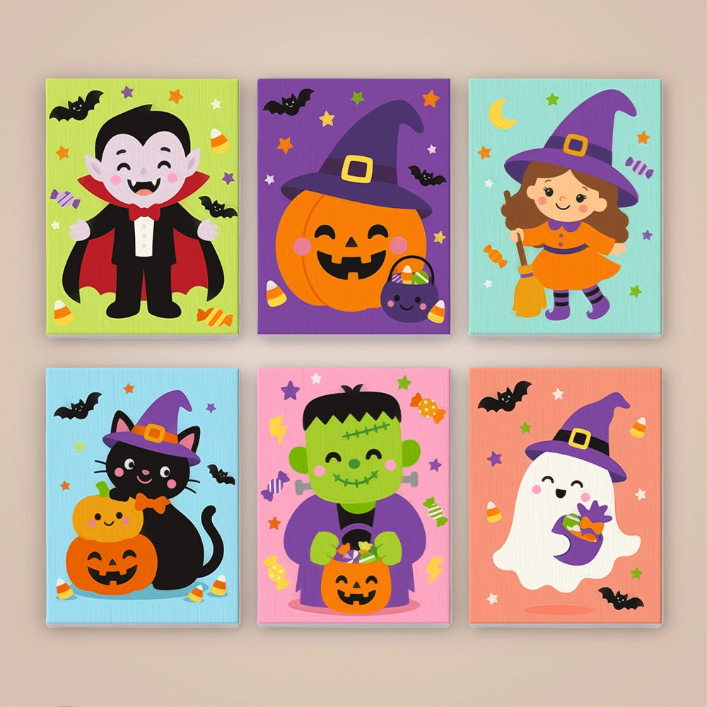 Paint by Numbers – 6 Mini Paintings | Colorful Costume Kids Set