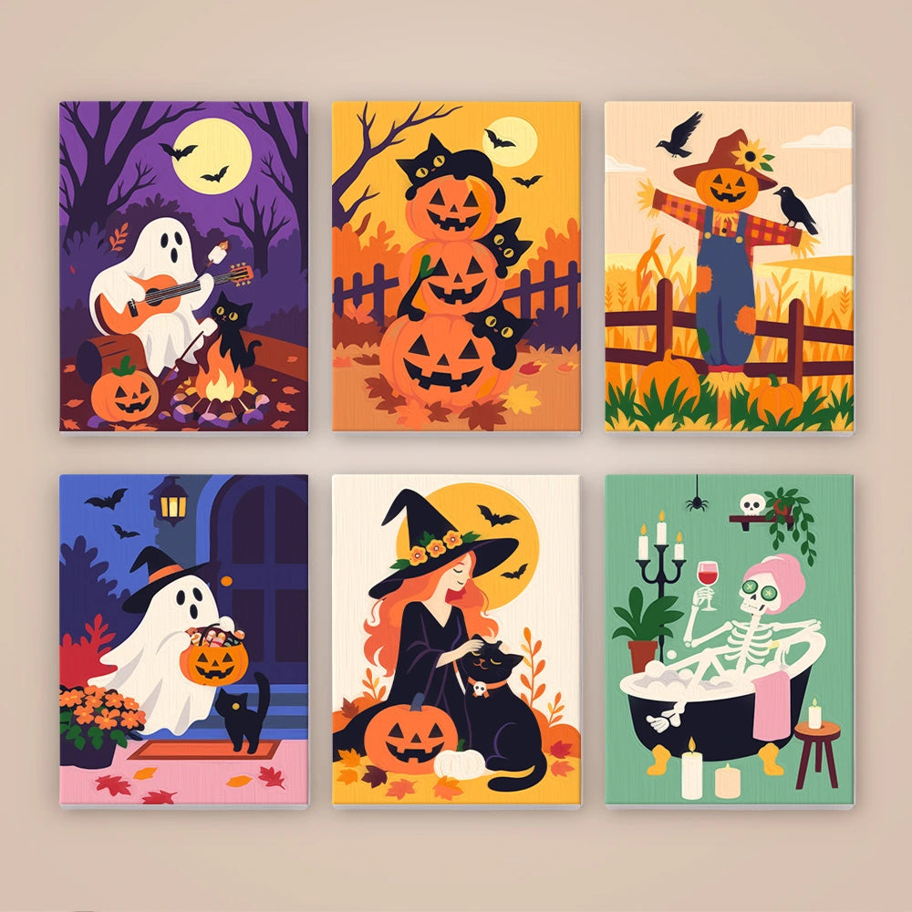 Paint by Numbers – 6 Mini Paintings | Cozy Autumn Night Tales Set