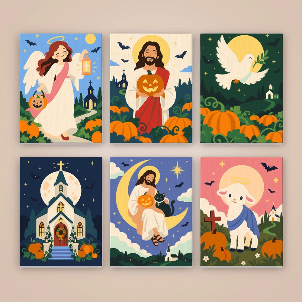 Paint by Numbers – 6 Mini Paintings | Faithful Autumn Blessings Set